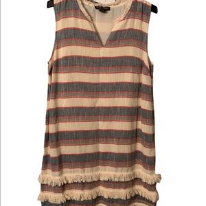 Chelsea & Theodore Sleeveless CottonDress-Striped-FringeDetail-Size12-N…